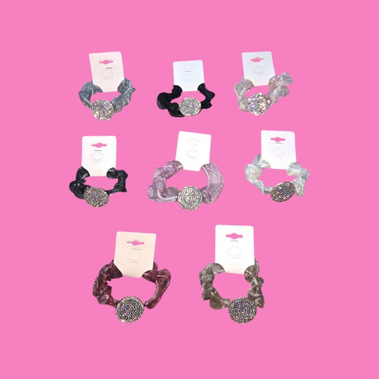 Circle Bling Hair Scrunchie
