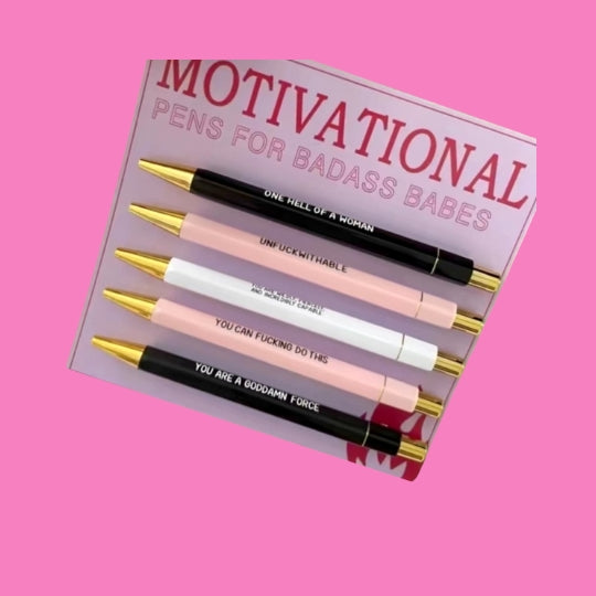 Motivational Badass Babe Pen Set