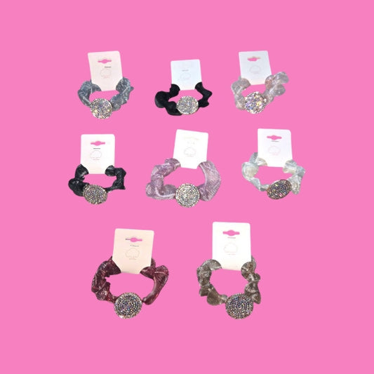 Circle Bling Hair Scrunchie