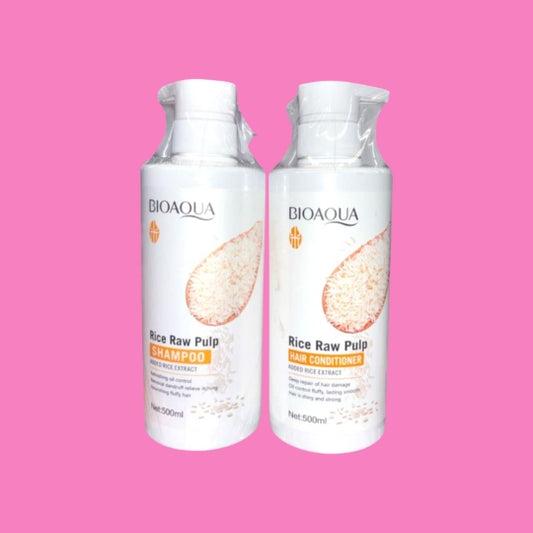 Rice Raw Pulp Shampoo & Conditioner Set