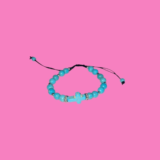 Blue Stone Cross Bracelet