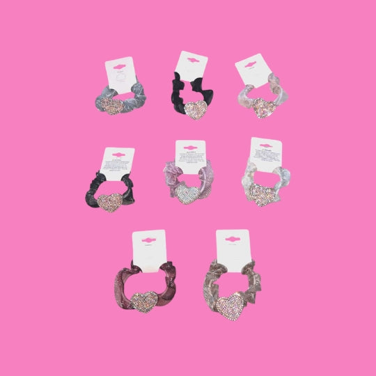 Heart Bling Hair Scrunchie