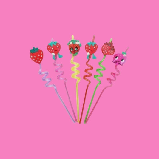 Strawberry Spiral Straw
