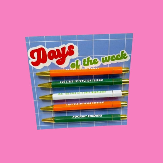 Days Of The Week Pen Set