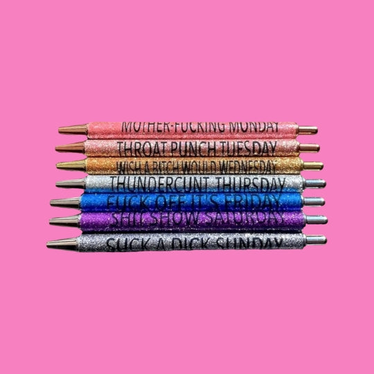 Comedy Glitter Weekly Pen Set
