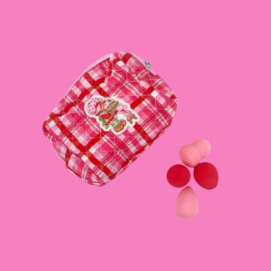 Strawberry Girl 4pc Beauty Blender Makeup Bag Set