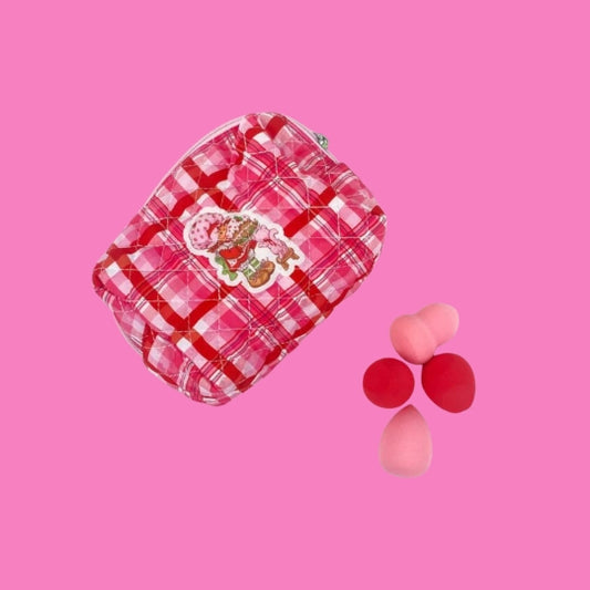 Strawberry Girl 4pc Beauty Blender Makeup Bag Set